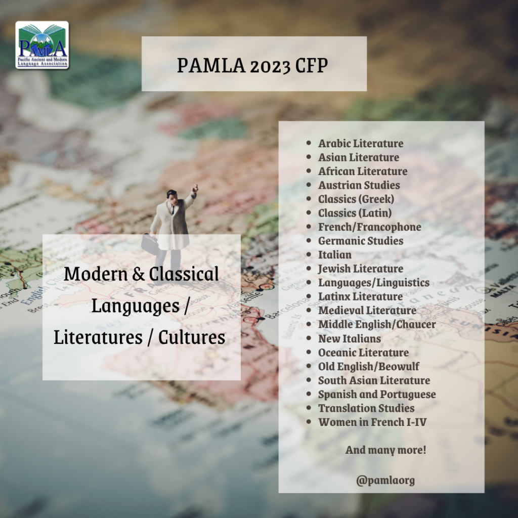PAMLA 2023 CFP: Languages, Literatures, and Cultures