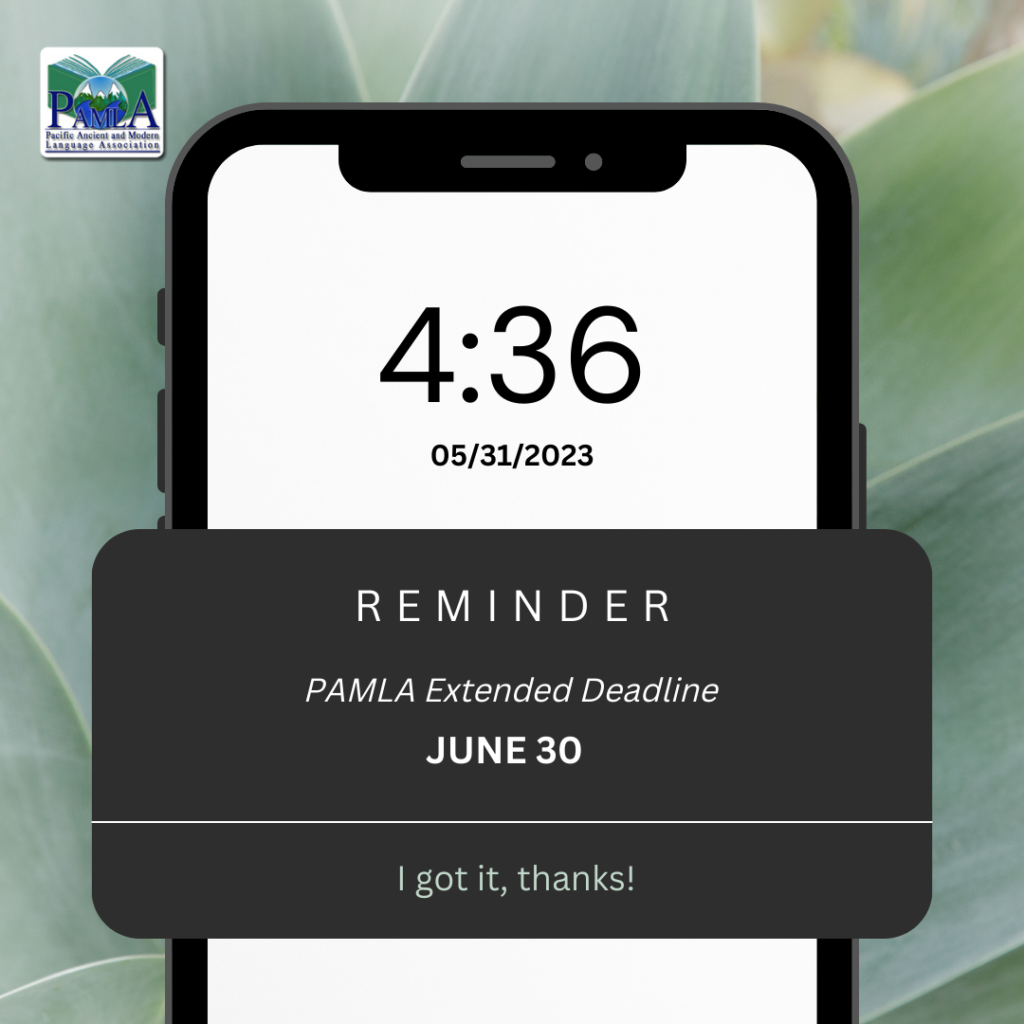 PAMLA 2023 Extended Deadline