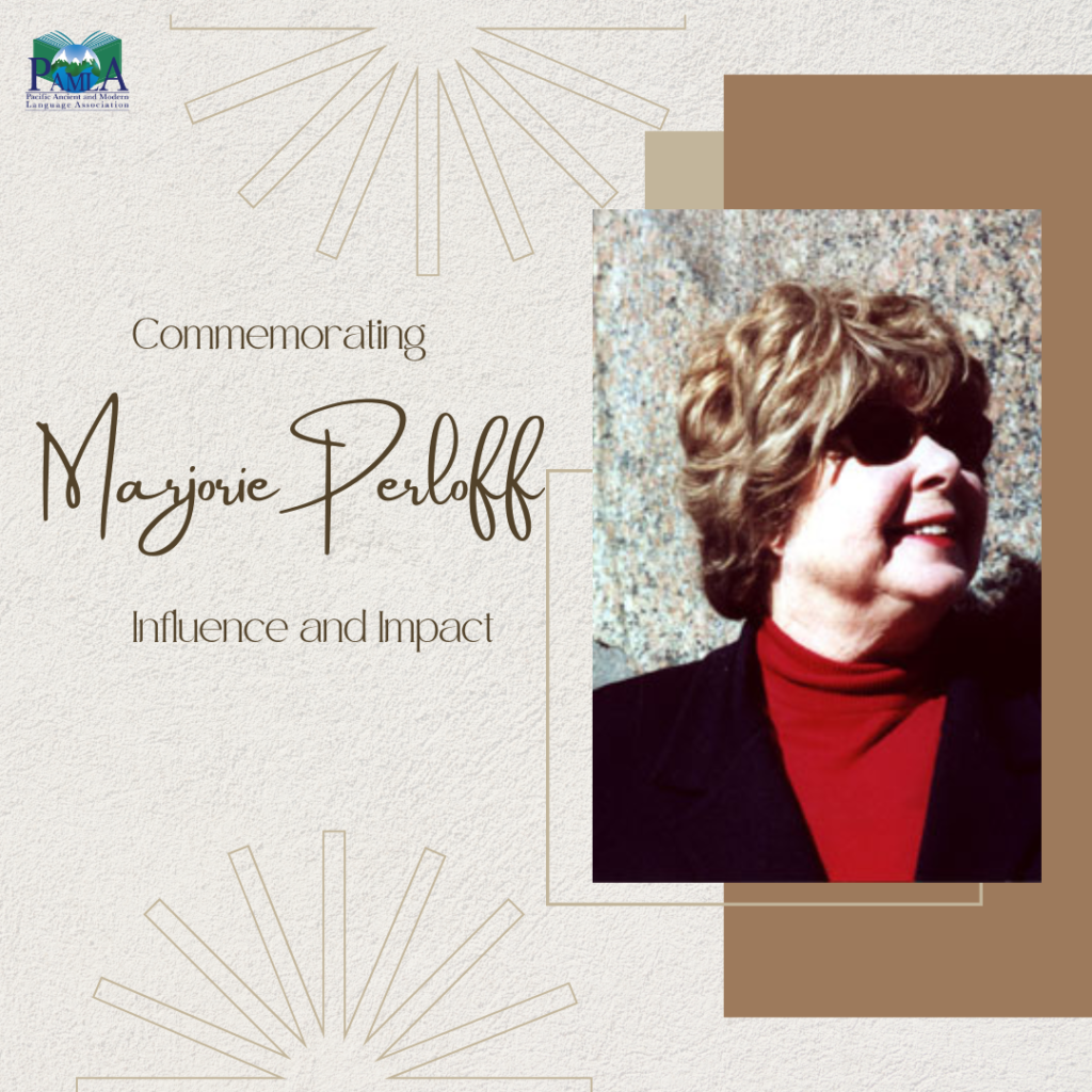 PAMLA 2024 Commemorating Marjorie Perloff